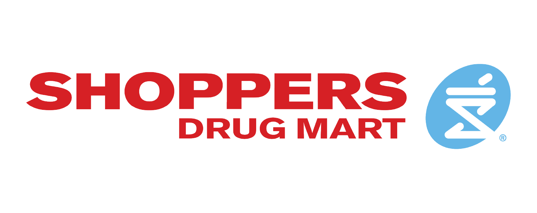 Shoppers-Drug-Mart-logo Shoppers Drug Mart logo with red text and a blue oval icon containing a white stylized mortar and pestle symbol.
