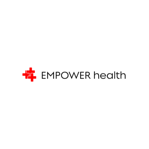 Empower Health logo featuring a red medical cross icon followed by the words ‘EMPOWER health’ in black on a white background.
