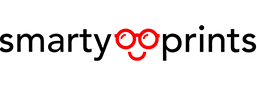 Smarty Prints logo featuring a red stylized emblem above the brand name.